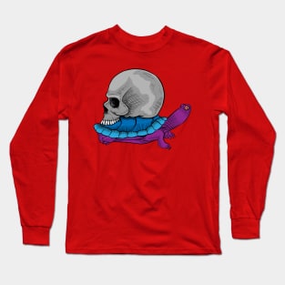 Turtle Skull Hand Drawn Long Sleeve T-Shirt